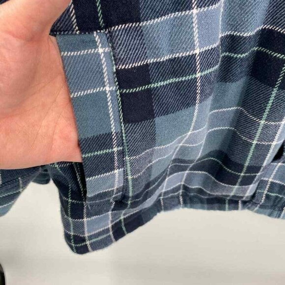 Duluth Trading Co Shacket Jacket Mens Large Blue White Plaid Cotton Snap Front - Picture 4 of 7